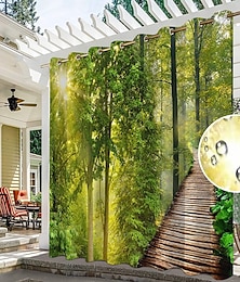 cheap -Waterproof Outdoor Curtains for Indoor Wedding Patio Thick Privacy Grommet Curtains for Wedding Bedroom, Living Room, Porch, Pergola, Cabana