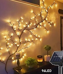economico -1 pz. stringa di luci solari da esterno da 1,8 m, 96 perline a led, per interni ed esterni, camera da letto, ristorante, cortile, giardino, matrimonio, festival, festa, atmosfera, luce decorativa, 8