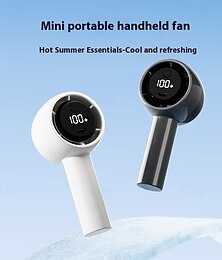 billiga -Högkraftig portabel handhållen fläkt – LED display USB uppladdningsbar mini kylfläkt med 5 hastigheter och lång batteritid