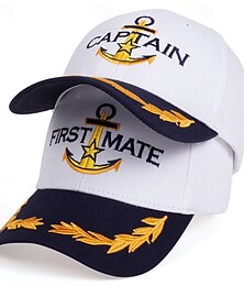 billiga -Herr Basebollkeps Solhatt Trucker Hat Vit Svart / vit Bomull / Polyesterblandning Broderad Mode Ledigt Dagligen Bokstav Ankare Justerbara Solskyddskräm Andningsfunktion