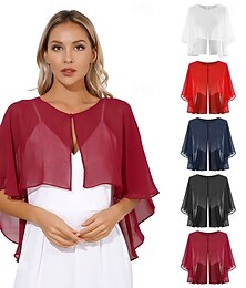 abordables -Etoles de Femme Elégant Sans Manches Polyester Boléros de Mariage Avec Couleur Pure Pour Soirée Printemps été