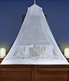 abordables -Dosel de cama de algodón loft sólido cama infantil red de mosquitos transparente dosel de cama para niñas colapsable en forma de aro redondo
