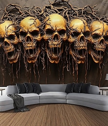 economico -Tappeto Murale Teschi Trippy Arte Murale Grande Tappeto Murale Decorazione Fotografica Fondale Coperta Tenda Decorazione Casa Camera da Letto Soggiorno