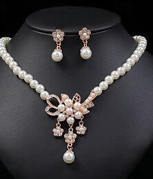 abordables -Boucles d'oreilles 1 ensemble Alliage Boucles d'oreilles Collier Femmes Luxe Parure de Bijoux Pour Festival