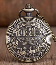 abordables -Reloj de bolsillo de cuarzo para hombres y mujeres insignia de caravana del vaquero occidental de 1913 mejor regalo de festival reloj para estudiantes