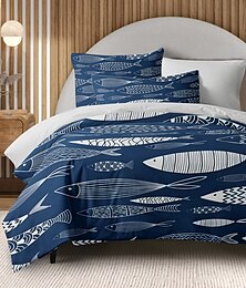 cheap -Japanese Fishes Duvet Cover Full Size Bedding Set Bed Sets Quilt Cover Soft Lightweight Comforter Cover with 2 Pillowcases for Summer Spring