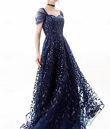 abordables -Robe de bal Ligne A Robes de Quinceanera Élégant Robe Mariage robe demoiselle d honneur Longueur au sol Manche Courte Épaules Dénudées Polyester Dos nu avec Plis 2025
