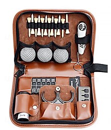 economico -organizer portatile per accessori da golf – custodia da viaggio in pelle con più tasche, elegante e resistente, borsa portaoggetti da golf per uomo e donna, perfetta per viaggi di golf, sport all'aria aperta e regali