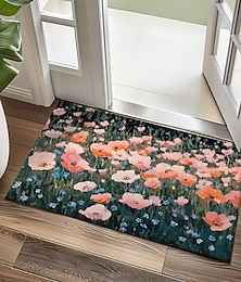 billige -Blomster Dørmatte Kjøkkenteppemat Gulvmatte Antiskli Områdeteppematte Olje Bevis Teppematte Innendørs Utendørs Matte Soveromsdekor Badmatte Inngangsteppematte Vår Sommer