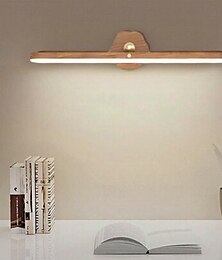 economico -36w luce notturna decorativa a led rotante luce da parete luce di riempimento magnetica tipo-c ricaricabile luce effetto legno specchio per il trucco touch luce per mobile staccabile 1 pz bianco caldo e bianco