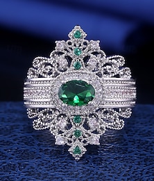 voordelige -Vintage smaragdkroonring voor dames – elegante, door het koningshuis geïnspireerde sieraden voor verlovingen, bruiloften en speciale gelegenheden