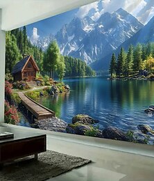 voordelige -meer landschap hangende wandtapijt wandkunst groot wandtapijt muurschildering decor foto achtergrond deken gordijn huis slaapkamer woonkamer decoratie