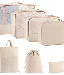 economico -set di cubi di compressione per il viaggio, kit organizer per bagagli da 7 pezzi, digitale, articoli da toeletta &borse porta cosmetici, set di borse da viaggio senza compressione