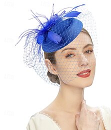 economico -Accessori per capelli Poliestere Matrimonio Evento Elegante Matrimonio Con Colore Puro Copricapo Copricapo