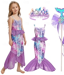 preiswerte -Die kleine Meerjungfrau Kleine Meerjungfrau Prinzessin Meerjungfrau Kleid Themenparty-Kostüm Cosplay Film Cosplay for Mädchen Kinder Karneval Maskerade Party Ferien