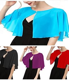 abordables -Écharpe Femme Élégant Sans manches Polyester Boléros de Mariage Avec Couleur unie Pour Soirée Printemps & Été