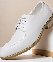 preiswerte -Ballschuhe für Herren, elegante weiße Oxford-Schnürschuhe, perfekt für formelle Veranstaltungen und Abschlussbälle