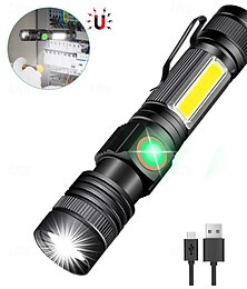 economico -torcia elettrica ricaricabile torcia elettrica magnetica a led con luce laterale cob 1200 lumen led super luminoso, impermeabile zoomabile 4 modalità migliore torcia elettrica per il campeggio