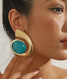 abordables -Femmes Boucles d'oreilles Classique Content Élégant Des boucles d'oreilles Bijoux Dorée Pour Mariage Soirée 1 Paire