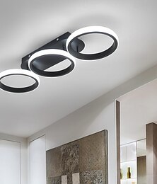 abordables -Plafonnier LED moderne à 3 têtes, carré, circulaire, encastré, 30 W, trois couleurs, luminaire de plafond pour couloir, adapté à la chambre, au salon, à la cuisine ou au bureau