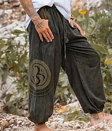 abordables -Retro Antiguo Medieval Renacimiento pantalones piratas Pirata Vikingo Color sólido Hombre Pirata Víspera de Todos los Santos Carnaval Vacaciones Casual Diario LARP Adulto Pantalones Primavera verano