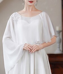 abordables -Etoles de Femme Elégant Sans Manches Mousseline de soie Boléros de Mariage Avec Couleur Pure Pour Soirée Printemps été