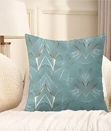 economico -Fodera per cuscini decorativi con foglia di palma 1PC Morbido Fodera per cuscino quadrato per divano Poltrona per camera da letto soggiorno Piante tropicali estate Hawaii Rosa Blu Menta