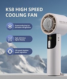 economico -Ventilatore portatile di raffreddamento a ghiaccio con compressa fredda display digitale regolabile a 100 velocità ricaricabile USB