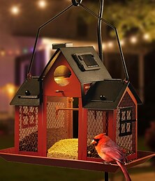 voordelige -Zonne-vogelvoederbakken voor buiten, vogelhuisje, eekhoornbestendige voederbak, hangende metalen gaas, wildraam, grote vink, kardinaalvoederbak, nesthuisjes, vogel buiten en tuindecoratie