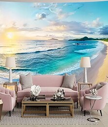 voordelige -Landschap Oceaan Strand Hangtapijt Wanddecoratie Groot Tapijt Muurschilderij Decor Fotografie Achtergrond Dekentje Gordijn Huis Slaapkamer Woonkamer Versiering