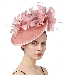 economico -Copricapo Sinamay Matrimonio Festa serale Elegante Matrimonio Con Piuma Copricapo Copricapo