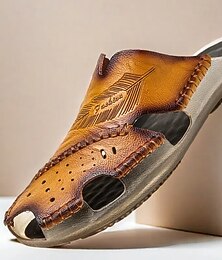 economico -sandali da uomo in similpelle con suola robusta e design traspirante – calzature comode per escursioni e abbigliamento casual