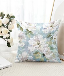 abordables -Housse de coussin décorative florale 1PC coussin carré doux pour canapé housse de coussin pour chambre à coucher salon chaise printemps été