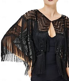 billige -Retro / vintage De livlige 20-årene 1920-tallet skjerf Wrap Sjale Den store Gatsby Flapper Girl Paljetter Dusk Kostyme Dame Karneval Bryllup Aftenselskap Maskerade Voksne Sjal