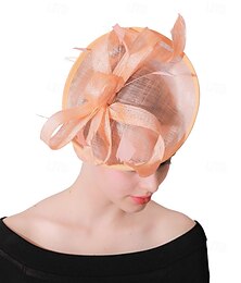 economico -Copricapo Piume Sinamay Matrimonio Festa serale Elegante Matrimonio Con Piuma Copricapo Copricapo