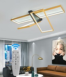 abordables -Lámpara de techo moderna LED regulable estéreo de 2 y 4 luces, luz de techo cuadrada con control remoto para salas de estar, comedores, CA 110 V, CA 220 V.