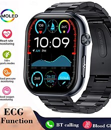 economico -iMosi ET587 Orologio intelligente 1.96 pollice Orologio da Corsa Fitness Smartwatch Bluetooth ECG+PPG Monitoraggio della temperatura Contapassi Compatibile con Android iOS Da donna Da uomo Chiamate
