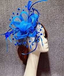 economico -Fascinators Cappello Velo a Rete Matrimonio Ladies Day con Copricapo a Petali di Piume