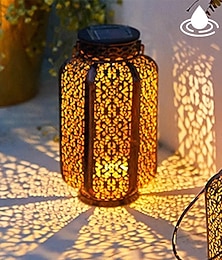 economico -luci solari a led sospese - lanterna retrò in ferro battuto per esterni, giardino, vialetto, impermeabile per balcone, terrazza, prato, decorazione per interni/esterni 1 pz