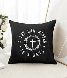 economico -Copripiumino Decorativo di Pasqua Gesù MOLTO PUÒ SUCCEDERE IN 3 GIORNI 1PC Cuscino Quadrato Morbido per Divano per Camera da Letto Soggiorno Sedia