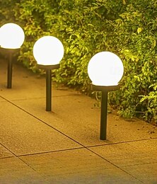 economico -3 pezzi luci solari a led per vialetti, luci a sfera impermeabili per esterni, luci da prato a led adatte per giardini, parchi e illuminazione di vialetti esterni, luce solare notturna