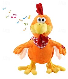 abordables -Poulet criard musical en peluche, coq chantant et ondulant, cadeau de Pâques pour les jeunes, jouet électronique interactif en peluche pour garçons et filles, poupée de jeu parfaite pour Pâques