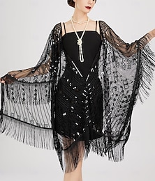 economico -Retrò Vintage Anni Ruggenti Anni 1920 sciarpa Avvolgere Scialli Il grande Gatsby Ragazza Flapper Paillettes Frangia con nappe Per donna Carnevale Matrimonio Festa serale Mascherata Adulti Scialle