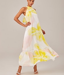 ieftine -Dame Rochie imprimata Galben Vară Elegant Vacanță XS S M
