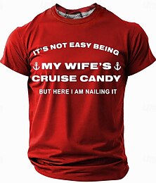 cheap -Men's Funny Slang T Shirt Short Sleeve T shirt 3D Print Crew Neck Shirt Fashion Daily Street Daily Black Red Blue Summer Spring Clothing Apparel S M L XL XXL XXXL