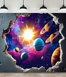 levne -Planetární závěsná tapisérie Nástěnná umění Vesmír Velká tapisérie Nástěnná dekorace Fotografie Pozadí Koberce Záclona Domov ložnice Obývací pokoj Dekorace