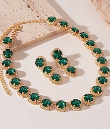 abordables -Parure de bijoux 2 Argent Zircon Chrome 1 Collier Boucles d'oreilles Femmes Élégant ancien Mode Mignon Le style rétro Classique Géométrique Parure de Bijoux Pour Mariage Soirée Occasion Spéciale