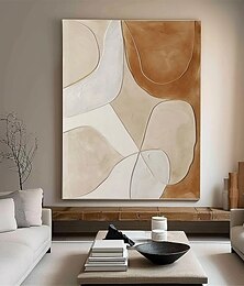 preiswerte -Ölgemälde handgemalt quadratisch abstrakt klassische Gemälde reines handgemaltes Ölgemälde braun modernes hängendes Gemälde schwarz weiß abstrakt für Heimdekoration Gemälde Wandkunst