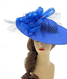 economico -Copricapo Cappello Fedora in Sinamay Matrimonio Sera Festa Daisy Caffè Cocktail Vintage Carino con Capo in Piuma Accessori per Capelli