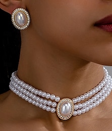 economico -Set di gioielli da sposa 1 Lega Orecchini Collana Per donna Elegante Lusso Carino Gioia Geometrico Parure di gioielli Per Feste